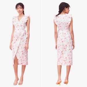 NWT REBECCA TAYLOR KAMEA FLEUR LINEN WRAP DRESS